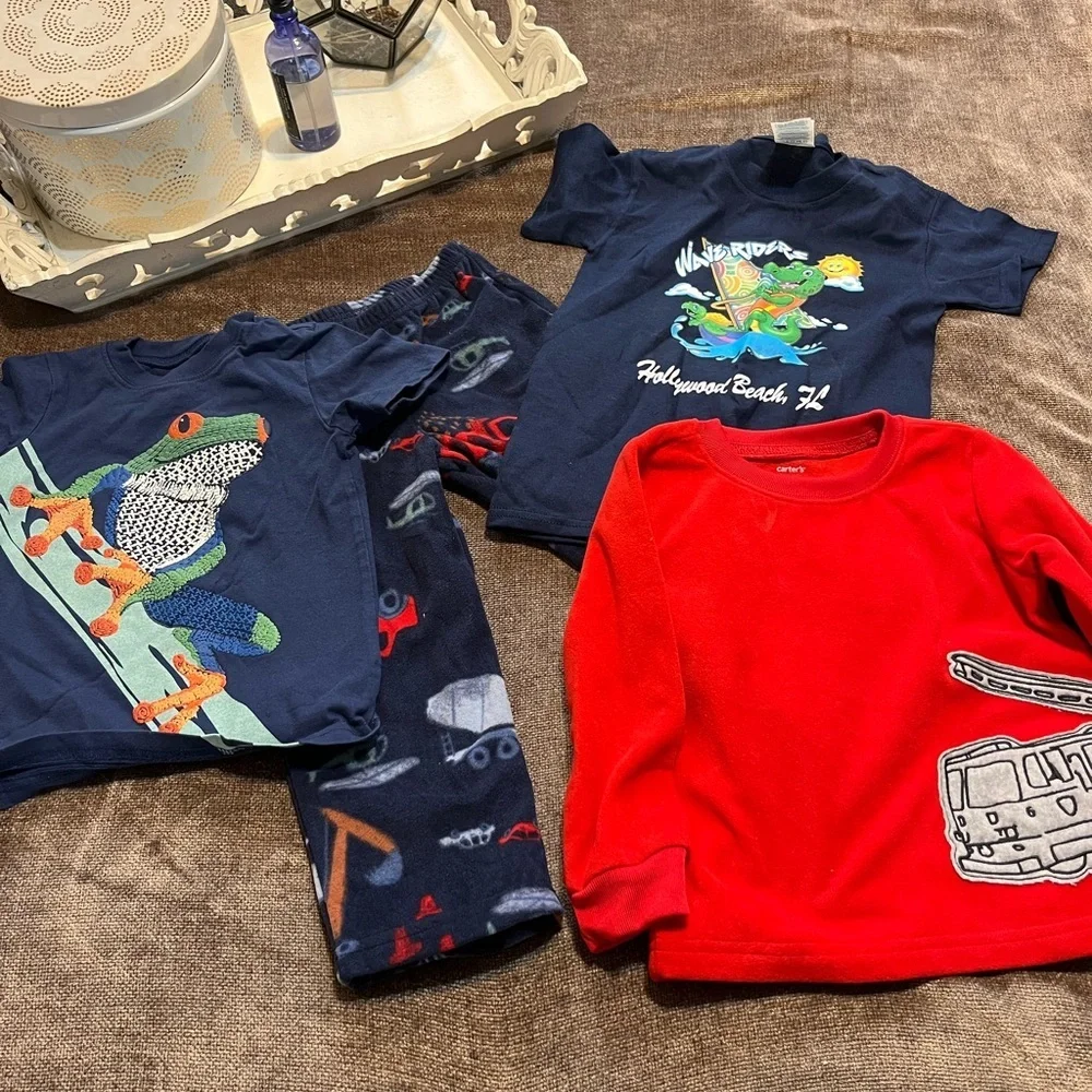 Bundle of Kids' Graphic T-Shirts and Pajama Set - Size 2T and 3T